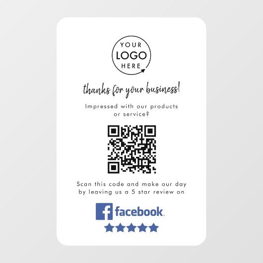 Facebook-Reviewen | Minimale kwaliteitscontrolecod Raamsticker (Vel)