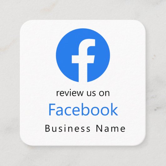 Facebook-Reviewen | Minimale kwaliteitscontrolecod Vierkante Visitekaartje (Voorkant)