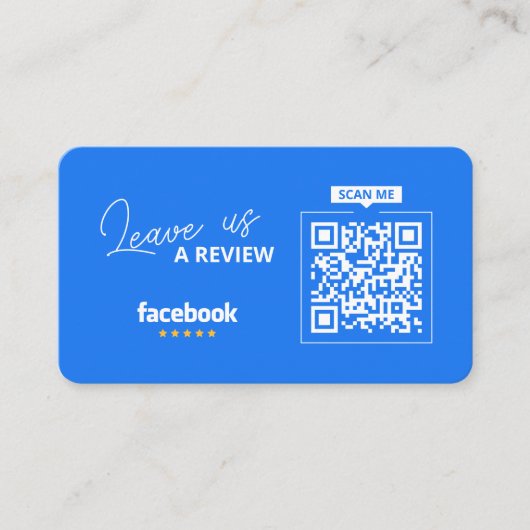 Facebook Reviewen QR Code Business Review Link Visitekaartje (Voorkant)