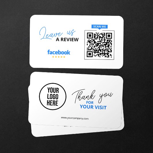 Facebook Reviewen QR Code Business Review Link Visitekaartje