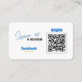 Facebook Reviewen QR Code Business Review Link Visitekaartje (Voorkant)