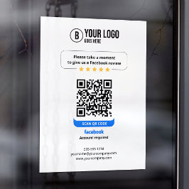 Facebook Reviewen QR Code Rate My Business 5 Star Raamsticker