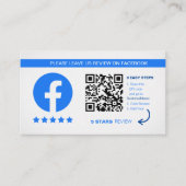 Facebook-Reviewen | Zakelijke QR-code Bedankt Visitekaartje (Voorkant)