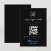 Facebook-Reviewen | Zwarte QR-link voor business r Informatiekaartje (Voorkant / Achterkant)