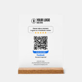 Facebook Reviews QR-code Beoordeel Mijn Bedrijf 5 Acryl Bord (Voorkant)