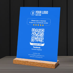 Facebook Reviews QR-code Beoordeel Mijn Bedrijf 5  Acryl Bord