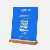 Facebook Reviews QR-code Beoordeel Mijn Bedrijf 5 Acryl Bord (Hoek)