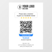 Facebook Reviews QR-code Beoordeel mijn bedrijf 5  Raamsticker (Vel)