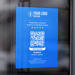 Facebook Reviews QR-code Beoordeel Mijn Bedrijf 5 Raamsticker