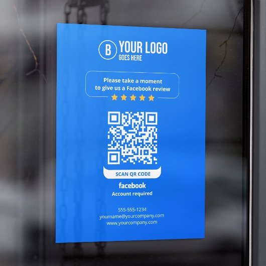 Facebook Reviews QR-code Beoordeel mijn bedrijf 5  Raamsticker