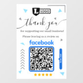 Facebook Reviewverzoek met Logo en QR-code Raamsticker (Vel)