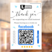 Facebook Reviewverzoek met Logo en QR-code Raamsticker (Vel 2)