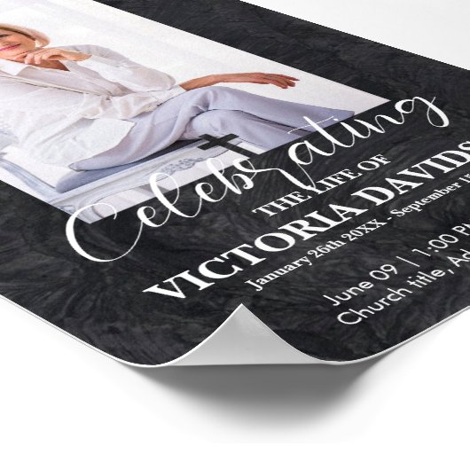 Facebook rouwbericht Black Stone Poster (Hoek)