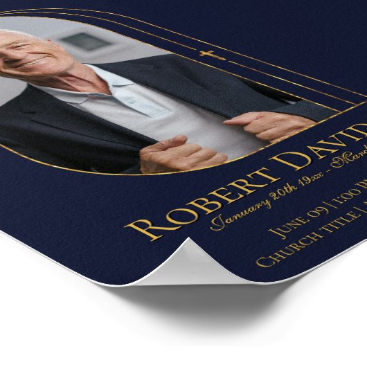 Facebook rouwbericht Deep Blue Poster (Hoek)