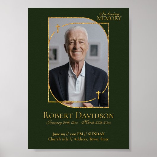 Facebook rouwbericht post diep groen poster (Voorkant)