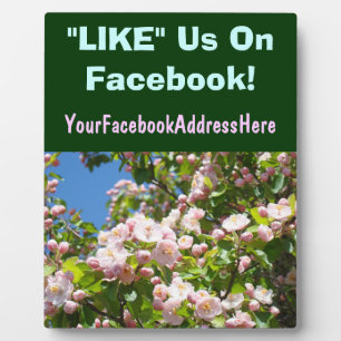 Facebook Tegen Bordjes Bloesems LIKE Ons Op Fotoplaat