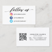 Facebook Twitter Qr-code installeren Visitekaartje (Voorkant / Achterkant)