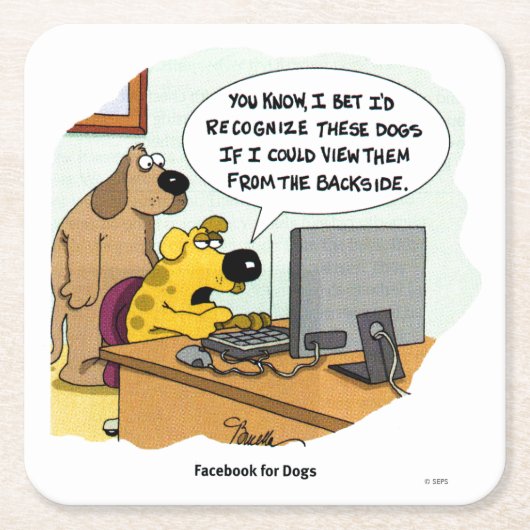 Facebook voor honden kartonnen onderzetters (Voorkant)