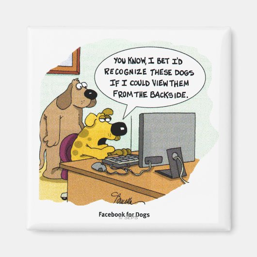 Facebook voor honden magneet (Voorkant)