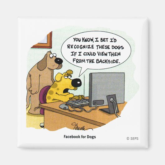 Facebook voor honden magneet (Voorkant)