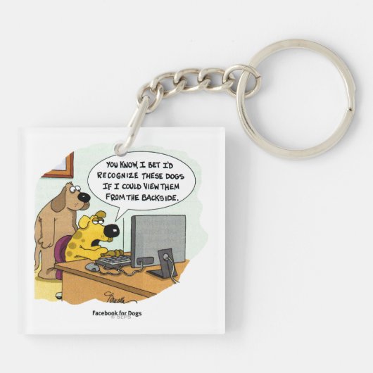 Facebook voor honden sleutelhanger (Achterkant)
