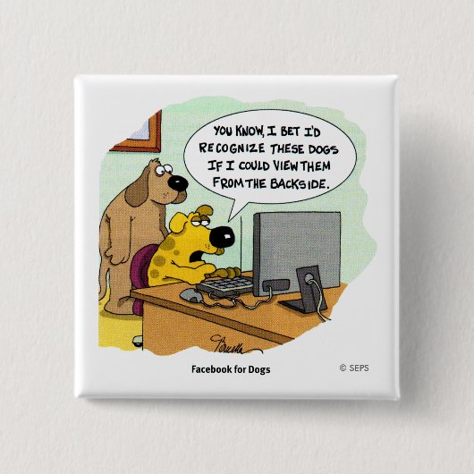 Facebook voor honden vierkante button 5,1 cm (Voorkant)