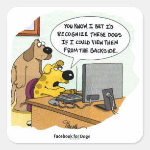 Facebook voor honden vierkante sticker