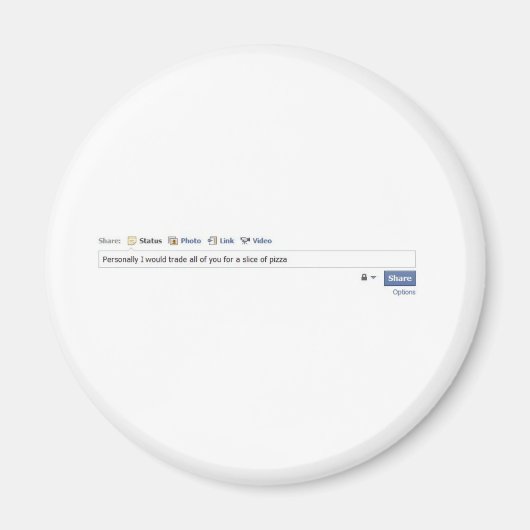 Facebook Vrienden en Pizza Magneet (Voorkant)