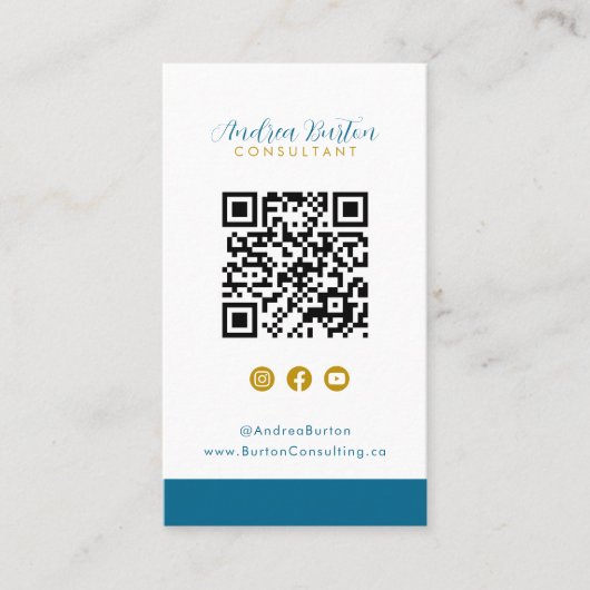 Facebook YouTube Social Media QR Code installeren Visitekaartje (Voorkant)