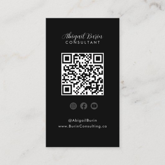 Facebook YouTube Social Media QR Code installeren Visitekaartje (Voorkant)