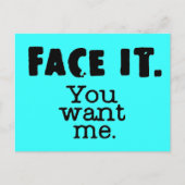 FacebookUWantMe Briefkaart (Voorkant)