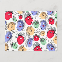 Facehead Pattern Briefkaart