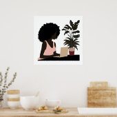 Faceless Afro-Amerikaanse Vrouw Werken Wall Art Poster (Keuken)