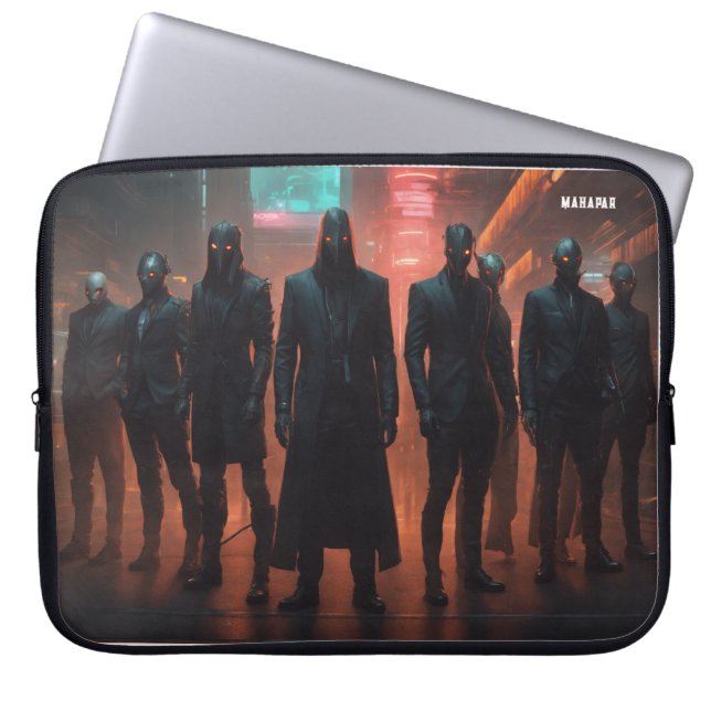 Faceless Assembly: The Suited Horrors Collective Laptop Sleeve (Voorkant)