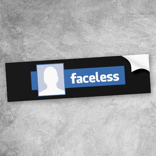 Faceloos - anonieme profiel Pic (mannelijk) Bumpersticker
