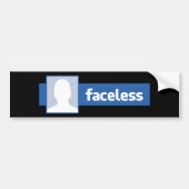 Faceloos - anonieme profiel Pic (mannelijk) Bumpersticker (Voorkant)