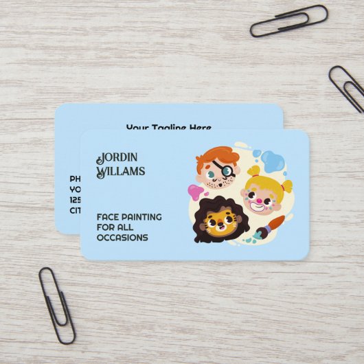 facepainter visitekaartje (Voorkant / Achterkant in situ)