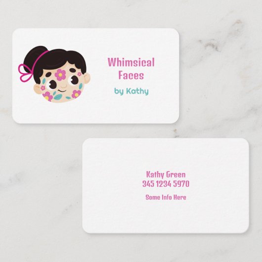 facepainter visitekaartje (Voorkant / Achterkant)