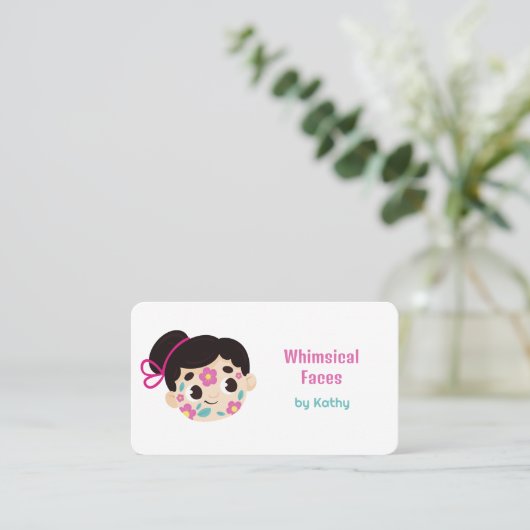 facepainter visitekaartje (Staand voorkant)