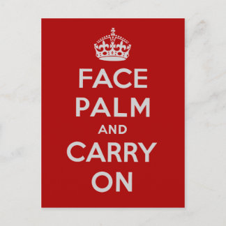 Facepalm en Carry On - Het is een van die dagen Briefkaart