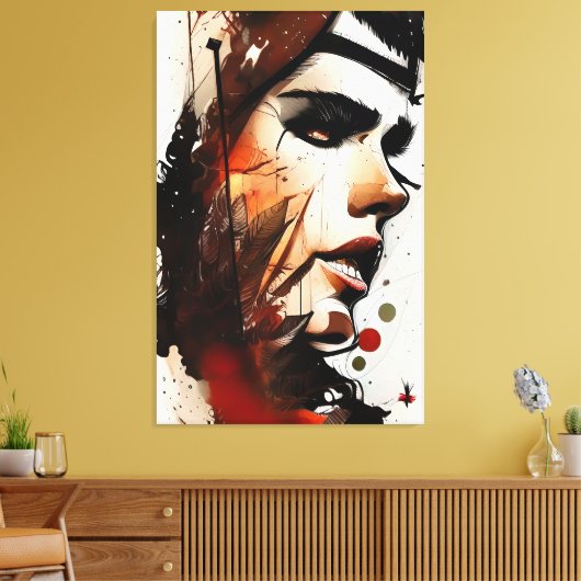 Faces - 001 canvas afdruk (Insitu (Woonkamer))