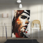 Faces - 001 canvas afdruk<br><div class="desc">Uniek collectie van dynamische, moderne pop-kunst geïnspireerde vrouwelijke gezichten.</div>