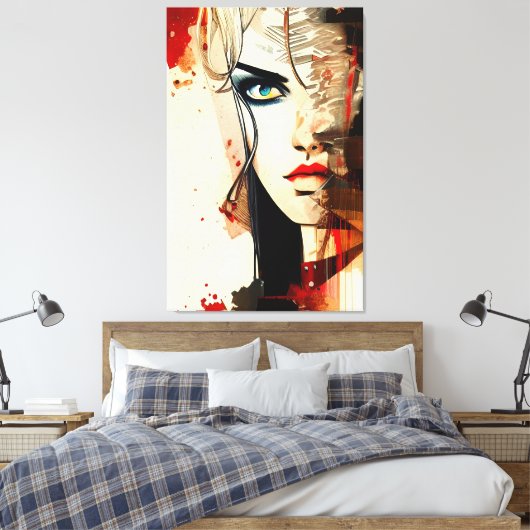 Faces - 002 canvas afdruk (Insitu (Slaapkamer))