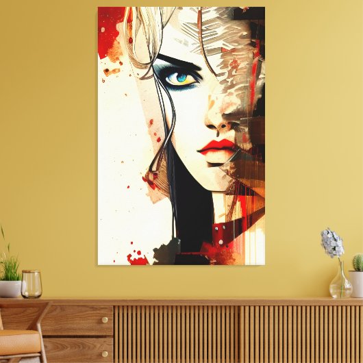 Faces - 002 canvas afdruk (Insitu (Woonkamer))