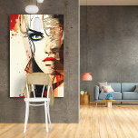Faces - 002 canvas afdruk<br><div class="desc">Uniek collectie van dynamische,  moderne pop-kunst geïnspireerde vrouwelijke gezichten.</div>