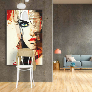 Faces - 002 canvas afdruk