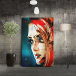 Faces - 003 canvas afdruk<br><div class="desc">Uniek collectie van dynamische, moderne pop-kunst geïnspireerde vrouwelijke gezichten.</div>
