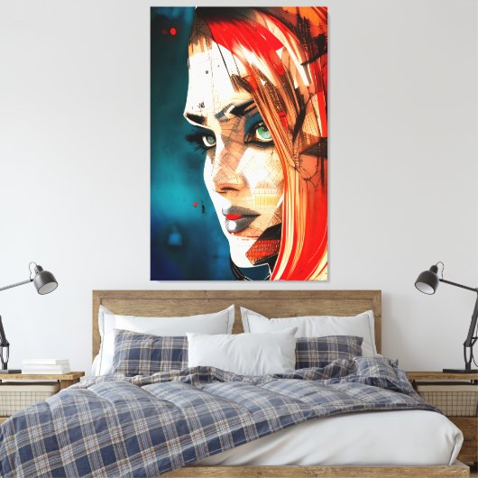 Faces - 003 canvas afdruk (Insitu (Slaapkamer))