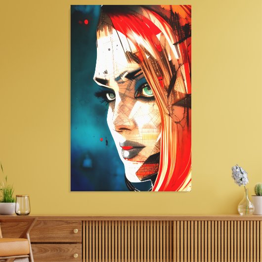 Faces - 003 canvas afdruk (Insitu (Woonkamer))