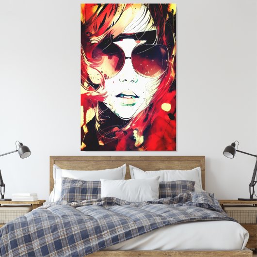 Faces - 004 canvas afdruk (Insitu (Slaapkamer))